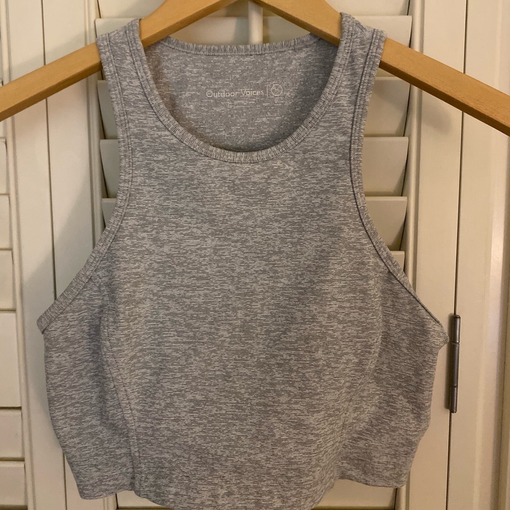 outdoor voices gray Athena crop